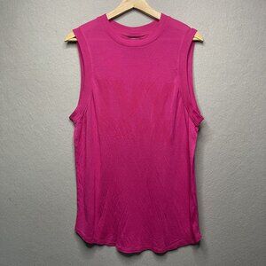 Ivy Park Tank Top Womens Sz Small Pink Oversized Logo Stretch Workout